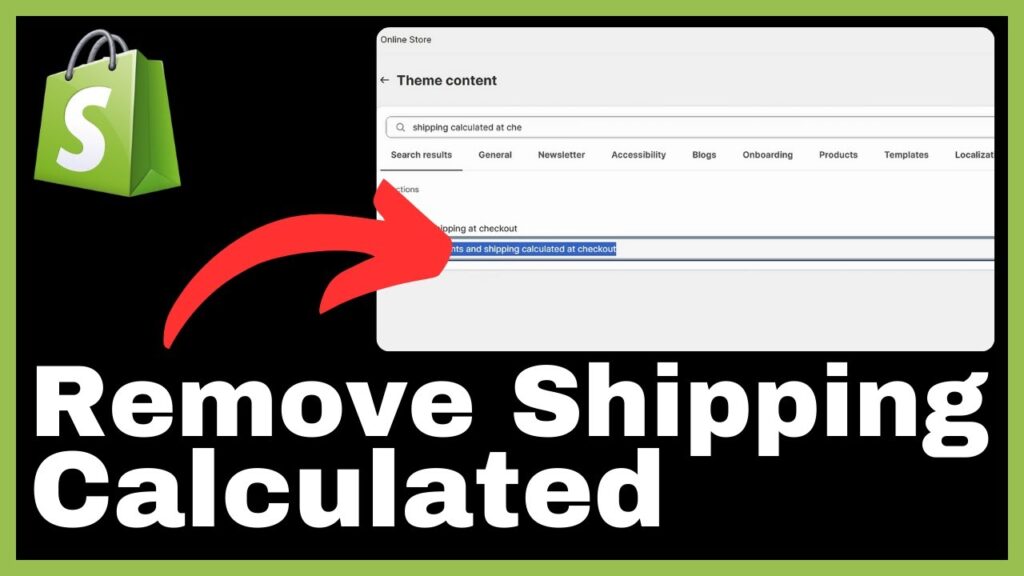 How to Remove Shipping Calculated at Checkout on Shopify